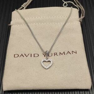 David Yurman Silver Heart Necklace